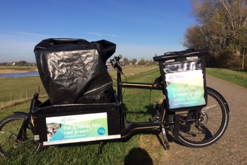 foto reclame op de fiets voor cleantech regio